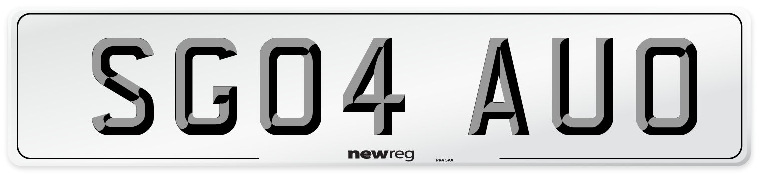 SG04 AUO Number Plate from New Reg